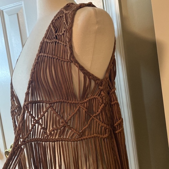 NWT H&M Brown Fringe Overlay Size XS/S - Picture 3 of 9